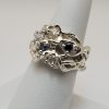 Sterling Silver Ring "Twig" with 2 Sapphire and 3 Moissanite (21191RS) - Image 2