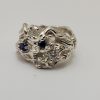 Sterling Silver Ring "Twig" with 2 Sapphire and 3 Moissanite (21191RS) - Image 4