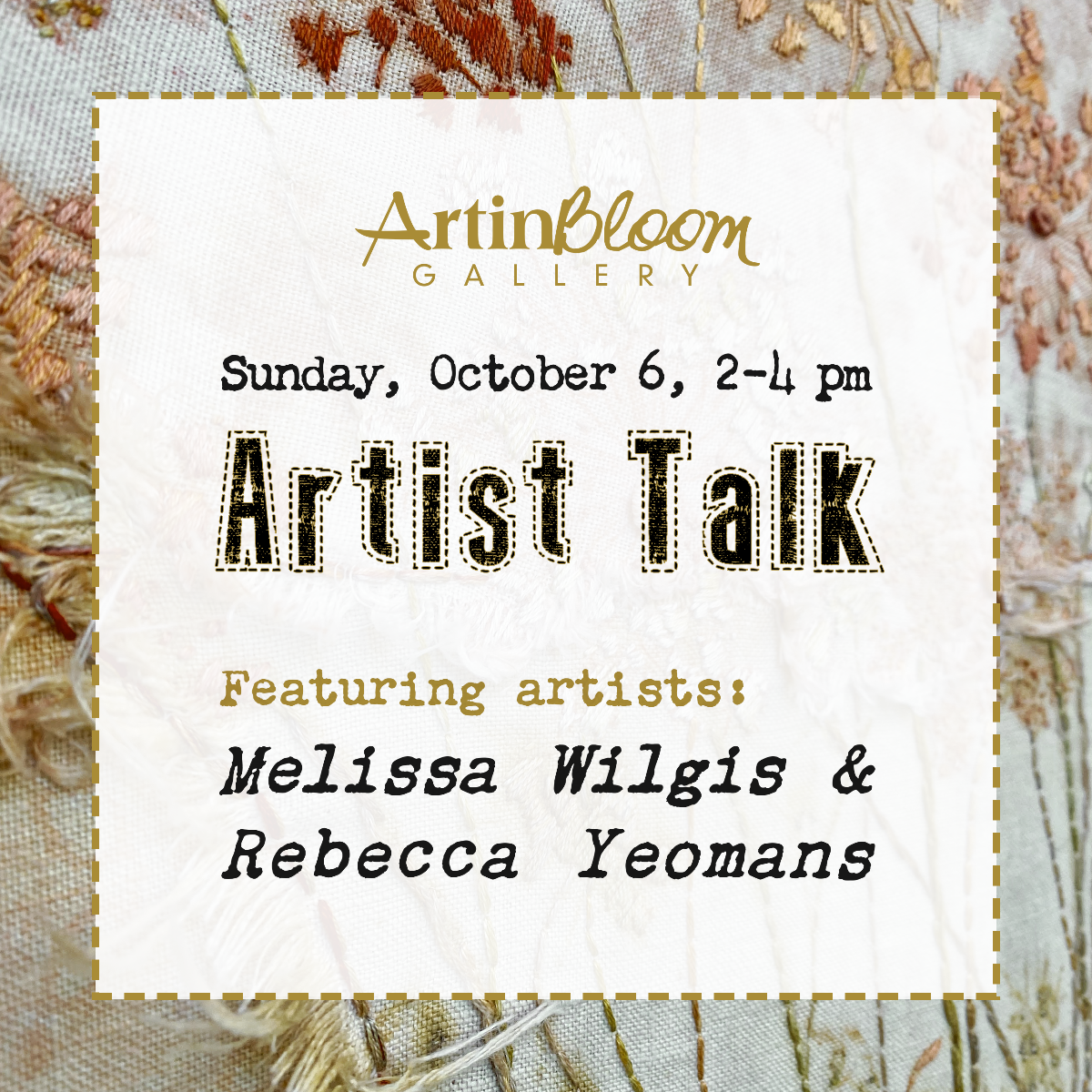 Creating Art! Artist Talk with Melissa Wilgis & Rebecca Yeomans