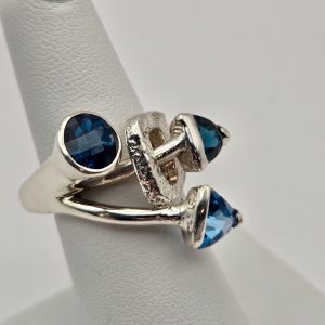 Sterling Silver Ring - "New Millenium" Design - Topaz (24020RS)
