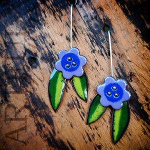 Earrings - Flowers w/Leaf (MS036)