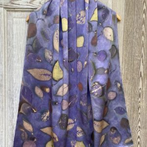 Silk Scarf "Eucalyptus & Dogwood on Charmeuse" (RY25.2)