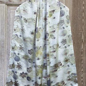 Silk Scarf "Strawberry Tops & Rose on Charmeuse" (RY25.6)