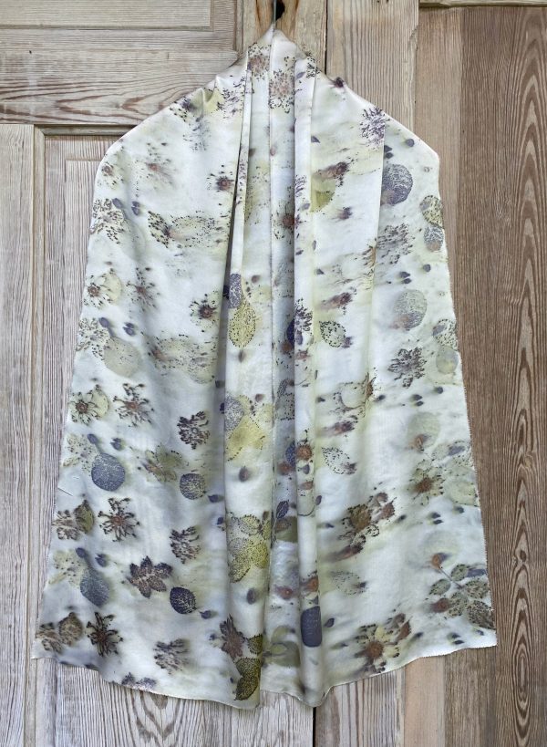 Silk Scarf "Strawberry Tops & Rose on Charmeuse" (RY25.6)