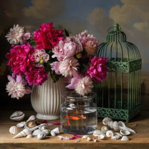 Peonies and Goldfish