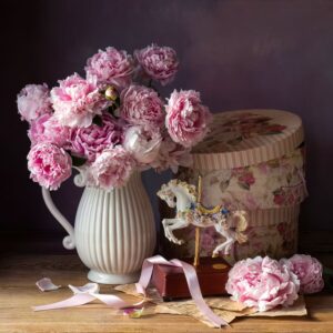 Peonies and Music Box