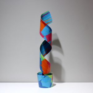 Standing Ribbon Sculpture (Blue, Red, Orange, Pink) - SOLD