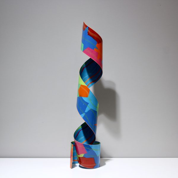Standing Ribbon Sculpture (Blue, Red, Orange, Pink) - SOLD - Image 2