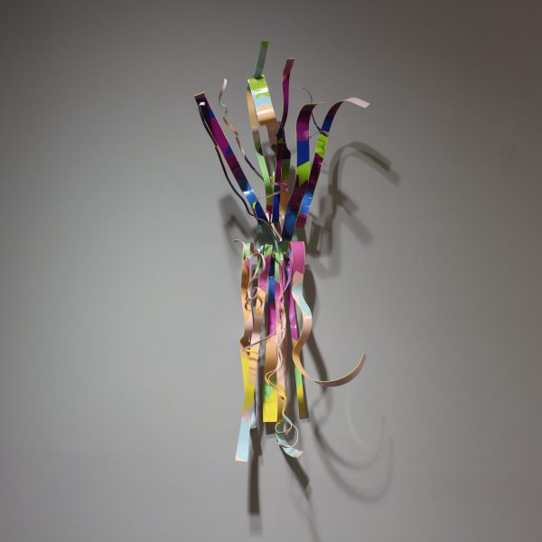 (Untitled) Metal Ribbon Wall Sculpture - Blue, Green, Purple, Pink - SOLD