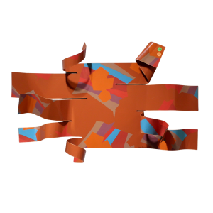 Untitled Metal Ribbon Wall Sculpture (Orange), (1980) (DG042)