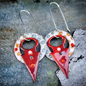 Earrings - "Points & Circles" Two-Piece Dangle (MS041)