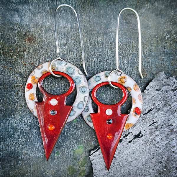 Earrings - "Points & Circles" Two-Piece Dangle (MS041) - Image 2