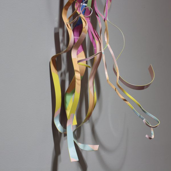 (Untitled) Metal Ribbon Wall Sculpture - Blue, Green, Purple, Pink - SOLD - Image 2