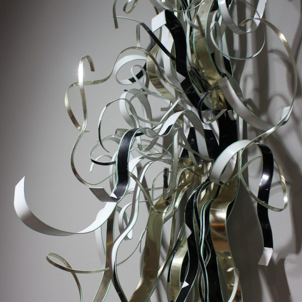 (Untitled) Metal Ribbon Wall Sculpture - Black, White - SOLD - Image 2