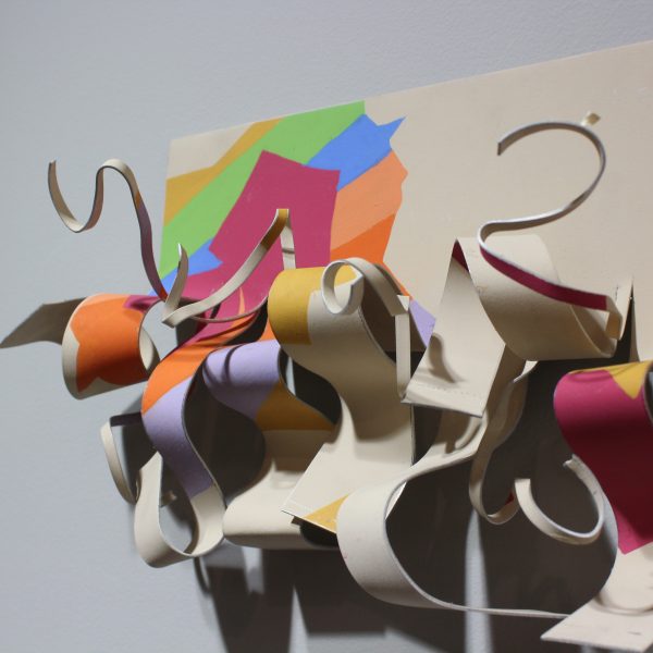 (Untitled) Metal Ribbon Wall Sculpture - Beige, Red, Green, Blue - SOLD - Image 2