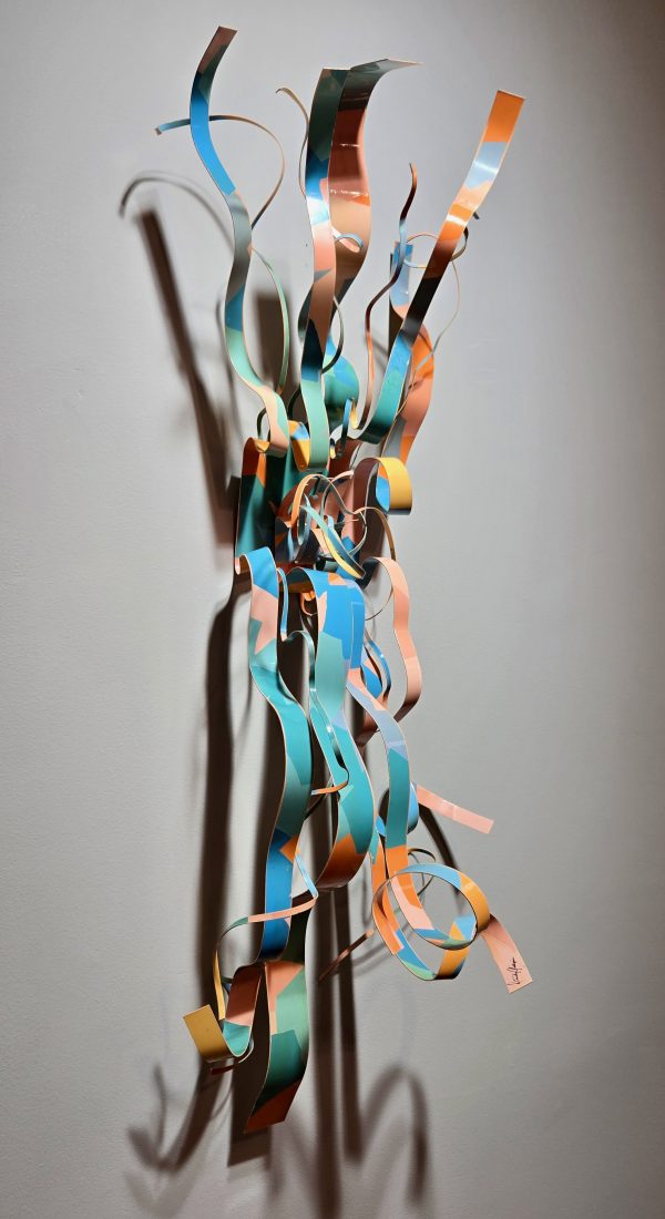 (Untitled) Metal Ribbon Wall Sculpture - Pastels, 1986 - Image 3