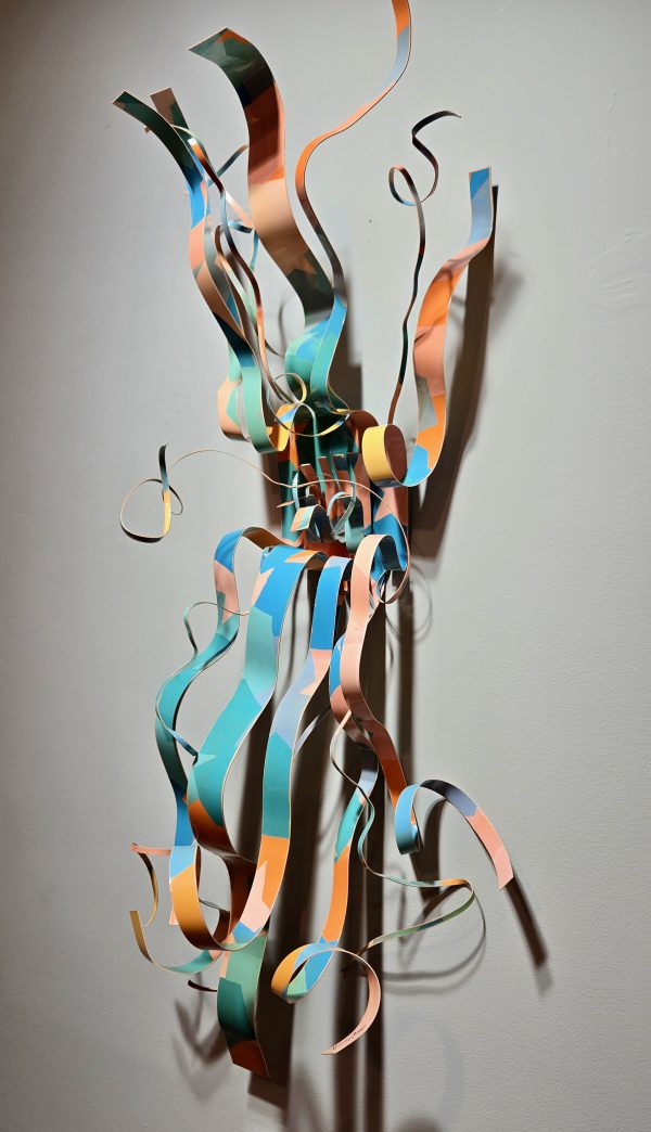 (Untitled) Metal Ribbon Wall Sculpture - Pastels, 1986 - Image 2