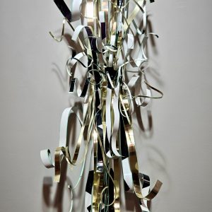 (Untitled) Metal Ribbon Wall Sculpture - Black & White