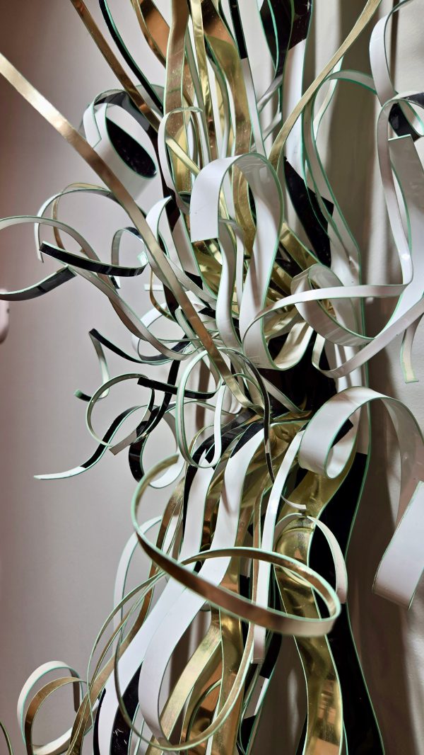 (Untitled) Metal Ribbon Wall Sculpture - Black & White - Image 3