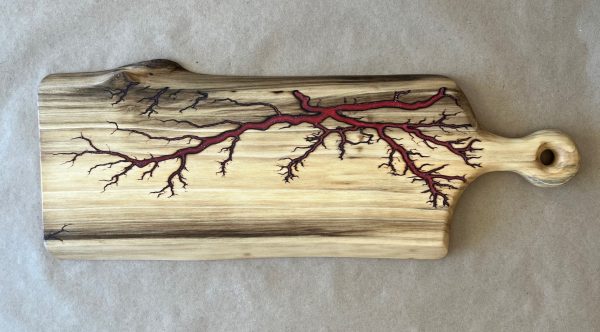 Poplar Board with Red Resin & Live Edge (TS104)