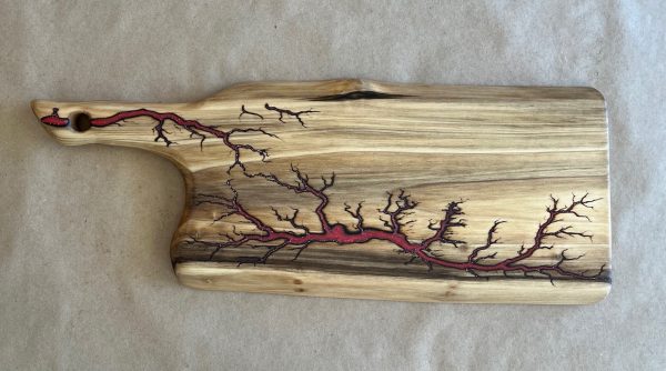 Poplar Board with Red Resin & Live Edge (TS103)
