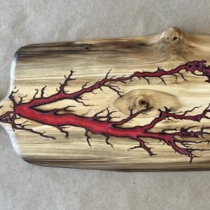 Poplar Board with Red Resin & Live Edge (TS102)