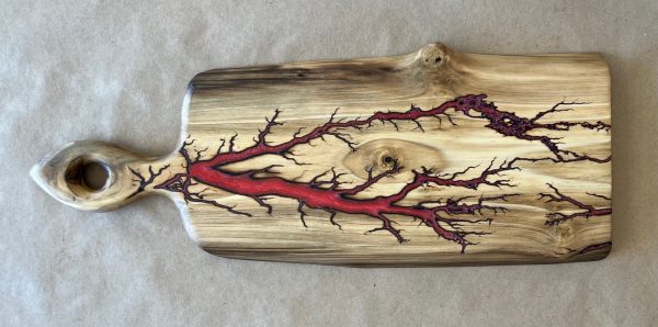 Poplar Board with Red Resin & Live Edge (TS102)