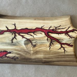 Poplar Board with Red Resin & Live Edge (TS101)