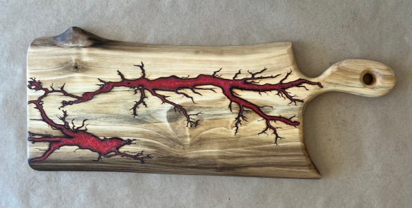 Poplar Board with Red Resin & Live Edge (TS101)