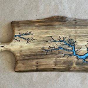 Poplar Board with Blue Resin & Live Edge (TS100)