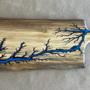 Poplar Board with Dark Blue Resin & Live Edge (TS99)
