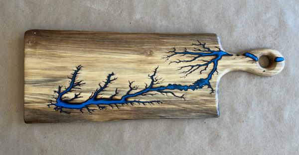 Poplar Board with Dark Blue Resin & Live Edge (TS99)
