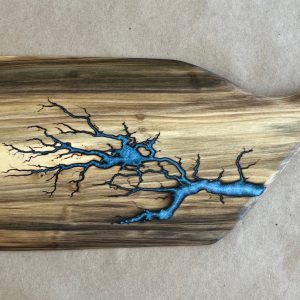 Poplar Board with Blue Resin & Live Edge (TS96)