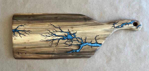 Poplar Board with Blue Resin & Live Edge (TS96)