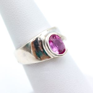 Sterling Silver Ring - "Swirl" Design - Topaz (23016RS)