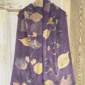Silk Scarf "Pagoda Dogwood on Crepe de Chine" (RY25.14)