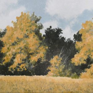 Oil Sketch, Autumn Trees at the Edge of a Field