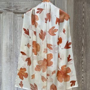 Silk Scarf "Fig & Sassafras on Charmeuse" (RY26.5)