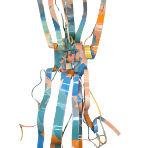 Untitled Metal Ribbon Wall Sculpture (Pastel), 1986 (DG050)