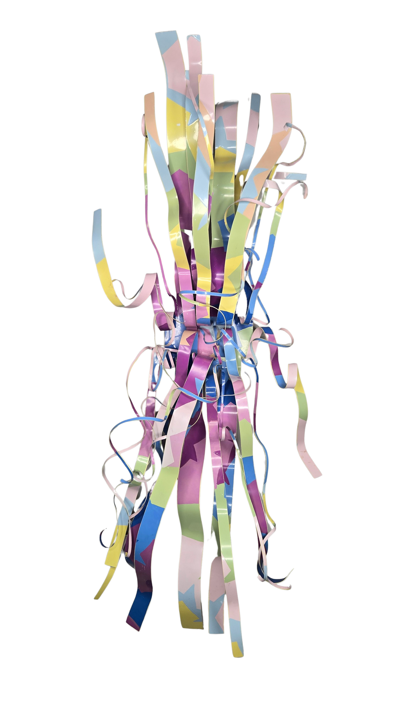 Untitled Metal Ribbon Wall Sculpture (Pastel), Circa 1990's (DG079)